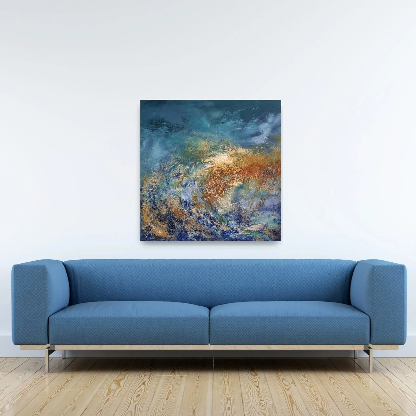 A large scale abstract, subtly textured oil and cold wax painting